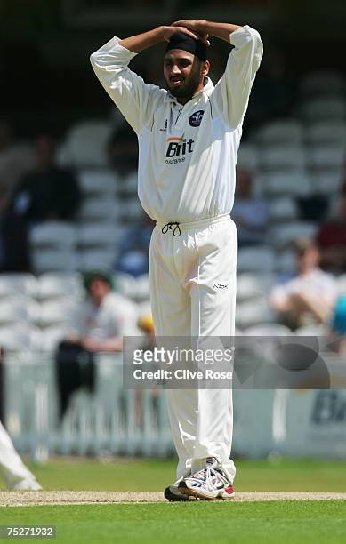 Harbhajan Singh of Surrey during Day One of the LV County Championship Division One match between Surrey CCC and Durham CCC at the Brit Oval on July...