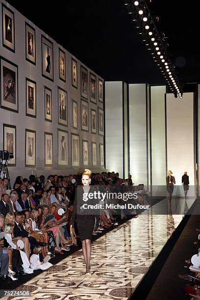 Model on the catwalk, at the Valentino - Fall/Winter Haute Couture Fashion Show at the Santo Spirito in Sassia complex on July 7, 2007 in Rome,...