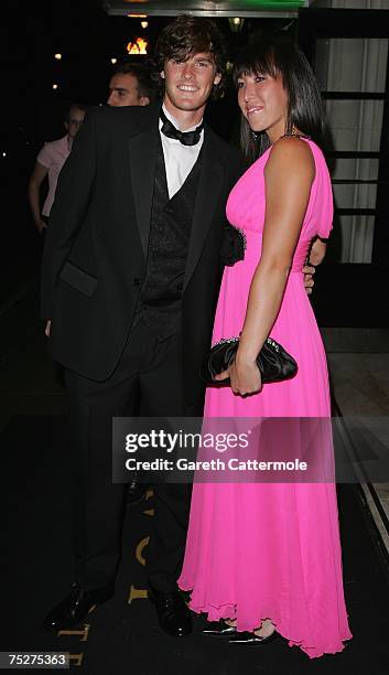 Jamie Murray and Jelena Jankovic arrive at the Wimbledon Champions Dinner at the Savoy Hotel on July 8, 2007 in London, England.