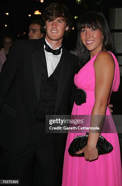 Jamie Murray and Jelena Jankovic arrive at the Wimbledon Champions Dinner at the Savoy Hotel on July 8, 2007 in London, England.