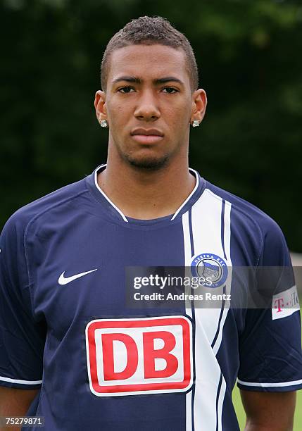 Jerome Boateng of Hertha BSC Berlin poses during the Bundesliga Team Presentation on July 6, 2007 in Berlin, Germany.