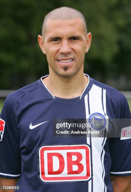 Christian Gimenez of Hertha BSC Berlin poses during the Bundesliga Team Presentation on July 6, 2007 in Berlin, Germany.