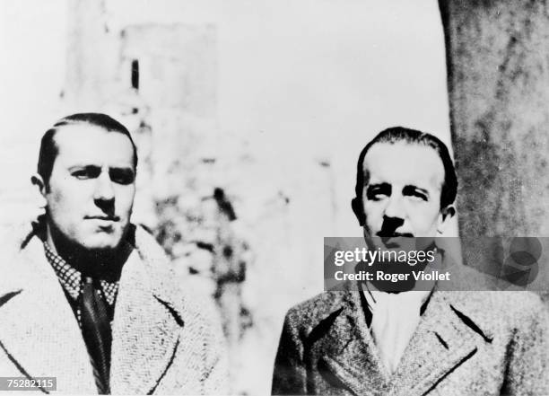 French poets Rene Char and Paul Eluard in France 1930.