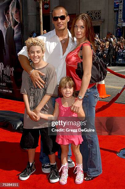 Actor Antonio Sabato Jr., center, son Jack, daughter Mina and Kristin Rosetti arrive at the "Harry Potter and The Order of the Phoenix" premiere at...