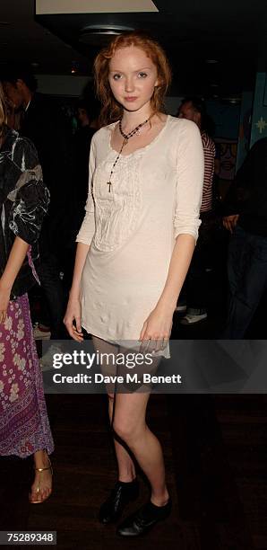 Lily Cole attends the UK launch of Justin Timberlake's new clothes range 'William Rast', at Harvey Nichols on July 9, 2007 in London, England.