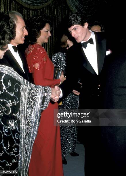 Gina Lollobrigida, Lynn Marshall Von Furstenberg and Christopher Reeve