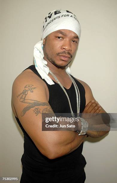 Rapper Xzibit poses backstage photoshoot at the Tokyo leg of the Live Earth series of concerts, at Makuhari Messe, Chiba on July 7, 2007 in Tokyo,...