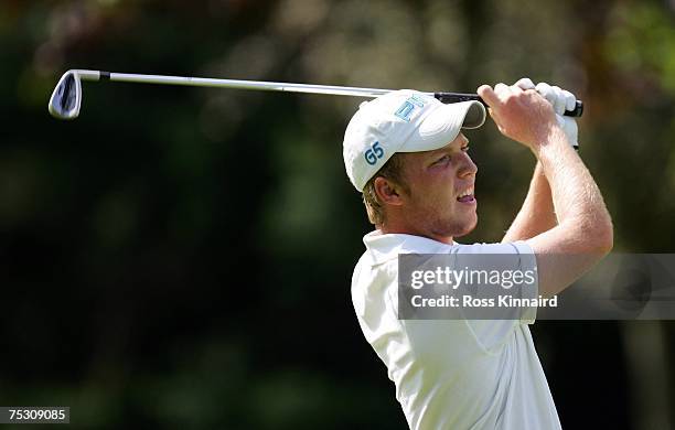 Adam Hodkinson of Hallowes during Local Final Qualifying for the 2007 Open Championship at Downfield Golf Club on July 10, 2007 in Dundee, Scotland.