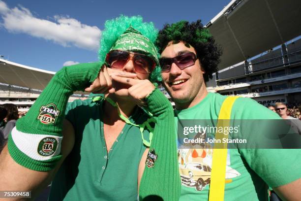 Fans attend the Australian leg of the Live Earth series of concerts, at Aussie Stadium, Moore Park on July 7, 2007 in Sydney, Australia. Launched by...