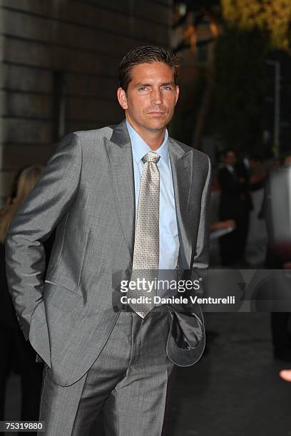 James Caviezel arrives at the Ara Pacis for Valentino's Exhibition opening on July 6, 2007 in Rome, Italy.