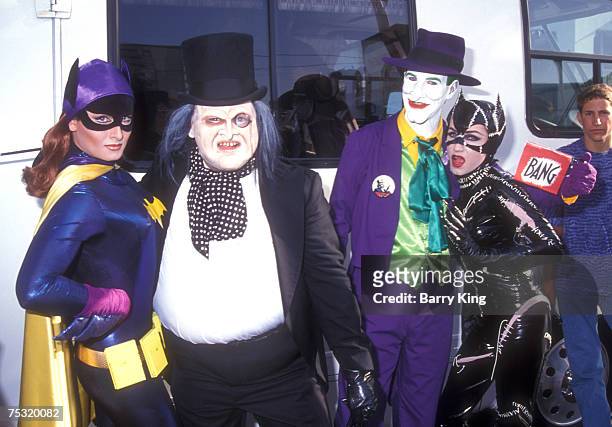 Batgirl, Penguin, Joker and Catwoman fans at World Premiere of "Batman Returns" at Mann's Chinese Theatre in Hollywood, California on June 16, 1992