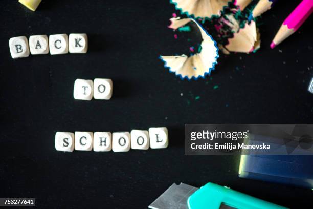 back to school! - chalkboard eraser stockfoto's en -beelden