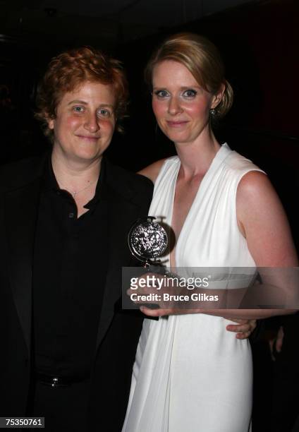 Christine Marinoni and Cynthia Nixon , winner of Best Performance by a Leading Actress in a Play for ?Rabbit Hole?