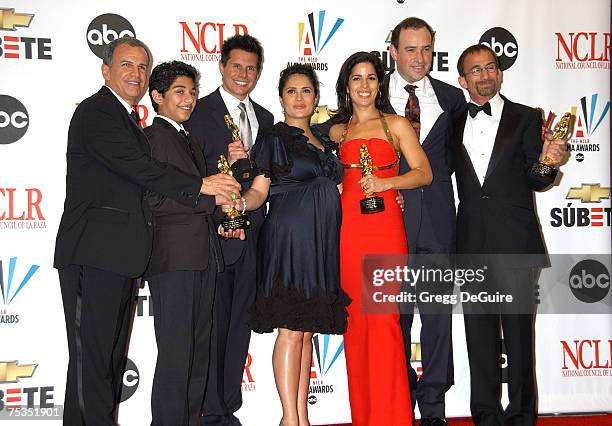 Tony Plana, Mark Indelicato, Silvio Horta, Salma Hayek, Ana Ortiz, Marco Pennette and James Hayman, winners Outstanding Television Series,...