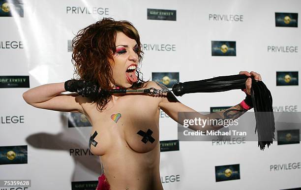 Suicide Girl poses at the Captivity Movie Release Party at Privilege Nightclub on July 10, 2007 in Hollywood, CA.
