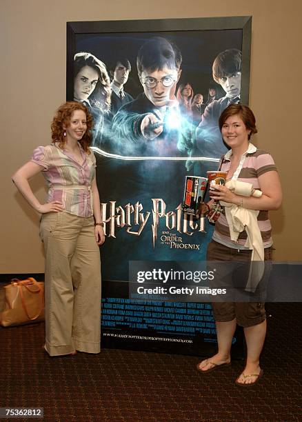 Erin Quackenbush and Joanna Ray arrive at the screening of "Harry Potter and The Order of The Phoenix" hosted by Getty Images at Battery Park Stadium...