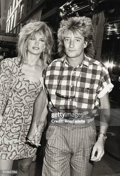 Kelly Emberg and Rod Stewart