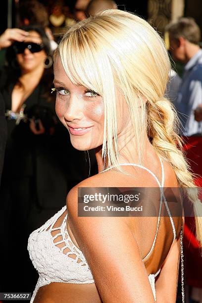 Model Sara Jean Underwood arrives at the 2007 ESPY Awards at the Kodak Theatre on July 11, 2007 in Hollywood, California.