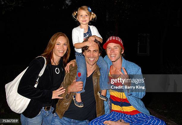 Lisa Stothard-Bernhardt, Actor Daniel Bernhardt, Bella Bernhardt and singer Greg Cipes of Cipes and The People attend the Los Angeles Philharmonic...