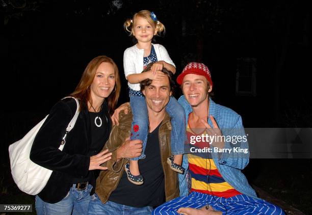 Lisa Stothard-Bernhardt, Actor Daniel Bernhardt, Bella Bernhardt and singer Greg Cipes of Cipes and The People attend the Los Angeles Philharmonic...