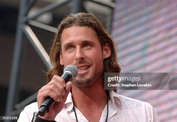 David de Rothschild, Author of "The Live Earth Global Warming Survival Handbook" during Live Earth New York at Giants Stadium on July 7, 2007 in East...