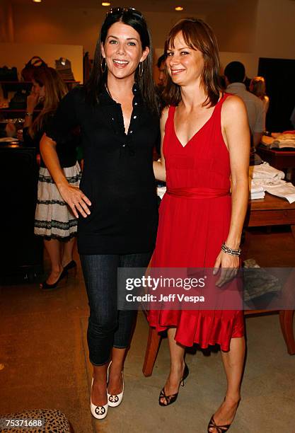 Actress Lauren Graham and Actress Mary Lynn Rajskub at the Cosmopolitan's Fun Fearless Shopping Night In Honor of Their Practice Safe Sun Campaign on...