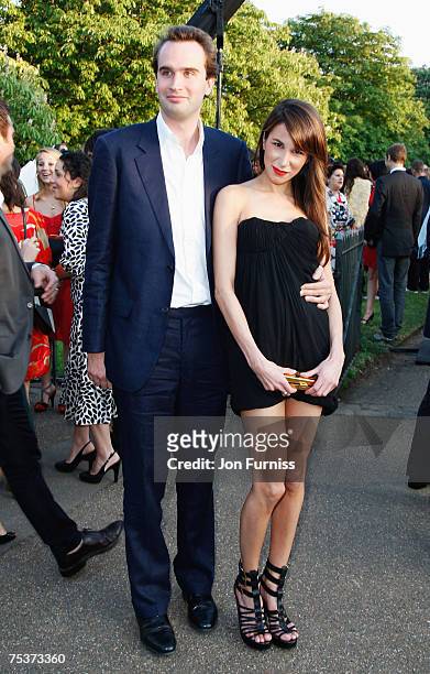 Caroline Sieber and partner attend the Serpentine Gallery Summer Party 2007 held at the Serpentine Gallery, Hyde Park on July 11, 2007 in London.
