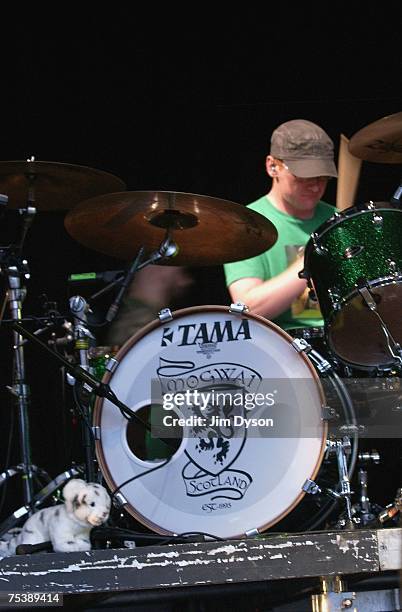 Martin Bulloch, of Scottish post-rock group Mogwai, performs in 'surround sound' during the first night of the Summer Series at Somerset House on...