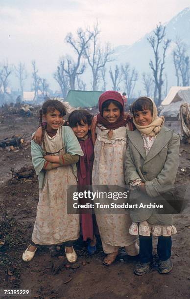 Kurdish refugee children at a camp in the mountains near Isikveren, in south-eastern Turkey, April 1991. The camp straddles the Turkish-Iraqi border...