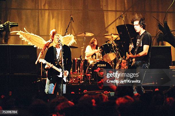 Kurt Cobain, Dave Grohl and Krist Novoselic of Nirvana