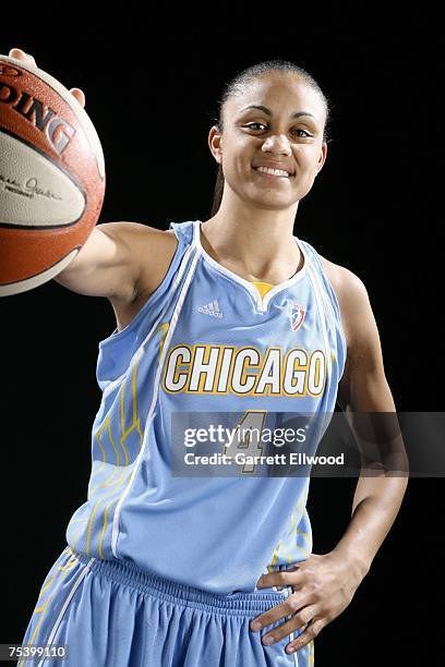 Candice Dupree of the Chicago Sky poses for a portrait during the 2007 WNBA All-Star Media Availability on July 13, 2007 at the Renaissance Mayflower...