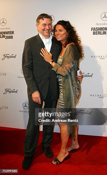 Anna von Griesheim and friend Andreas Marx attend the Anglomania / Westwood fashion show during the Mercedes-Benz Fashion Week Berlin Spring/Summer...