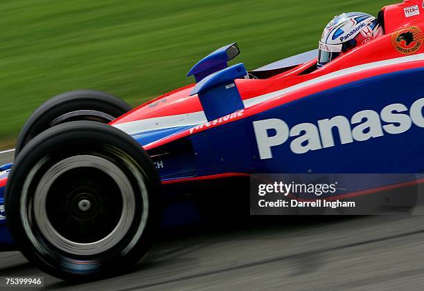 Kosuke Matsuura drives the Super Aguri Panther Racing Dallara Honda during practice for the IRL IndyCar Series Firestone Indy 200 at the Nashville...