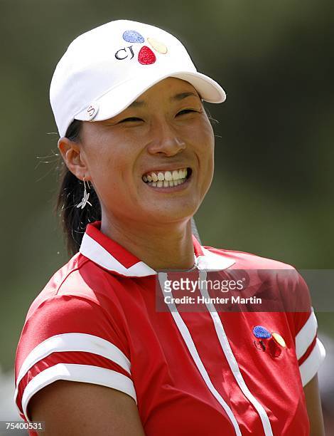 Se Ri Pak of Korea smiles on the 2nd hole during the second round of the Jamie Farr Owens Corning Classic July 13, 2007 in Sylvania, Ohio.