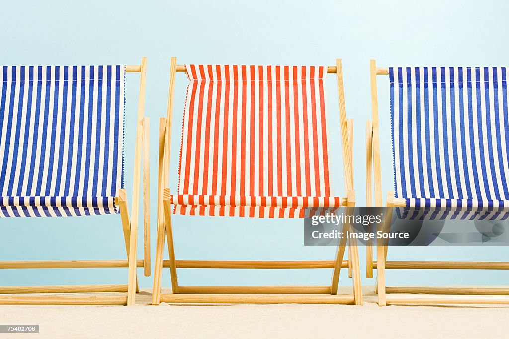 Three deckchairs