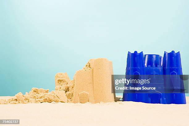 broken sandcastle - sandcastle stock pictures, royalty-free photos & images