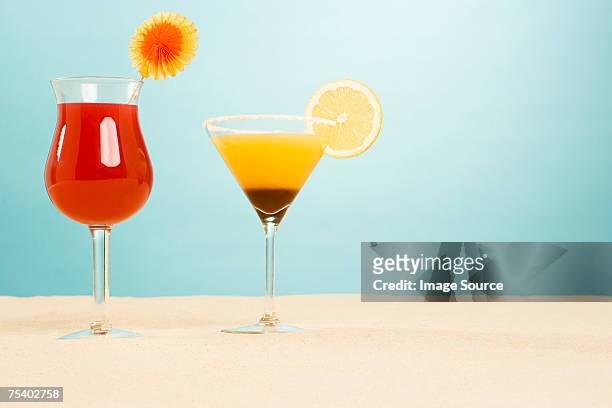 cocktails - 4 cocktails stockfoto's en -beelden