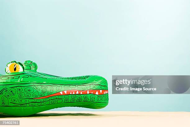 inflatable crocodile - aufblasbarer gegenstand stock-fotos und bilder
