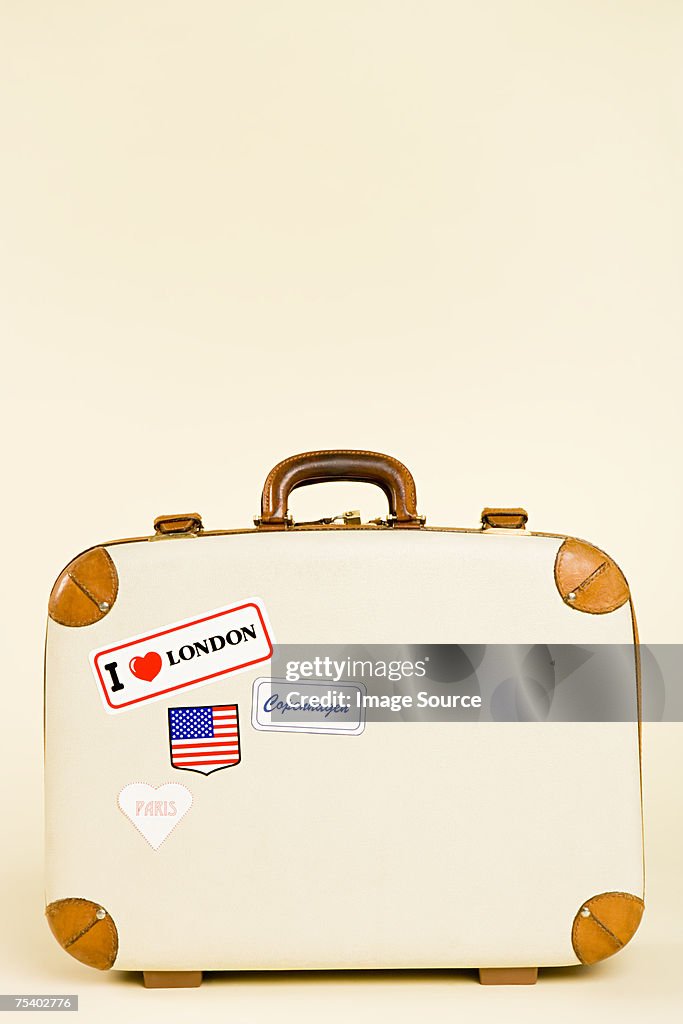 Suitcase with stickers