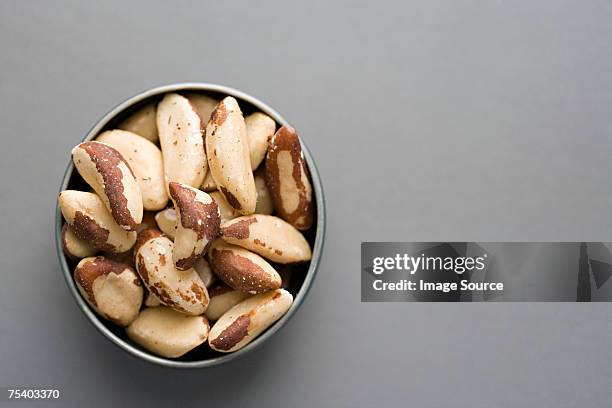 bowl of brazil nuts - brazil nut stock pictures, royalty-free photos & images