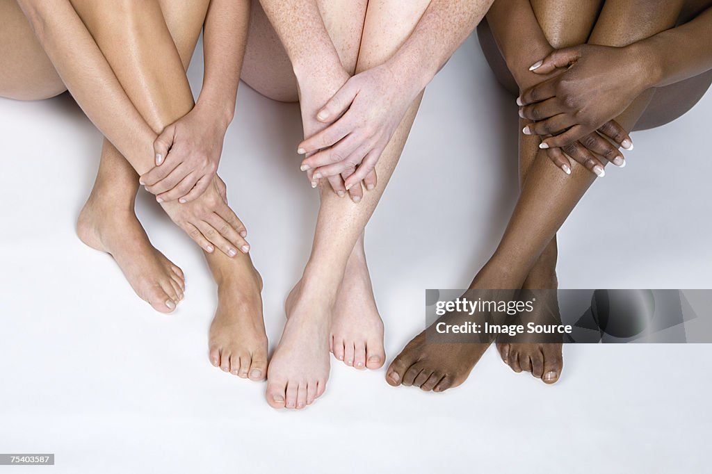 Legs of young women