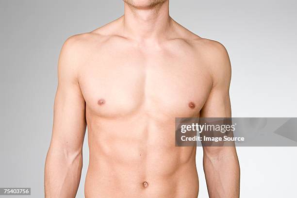 male body - pectoral muscle stockfoto's en -beelden