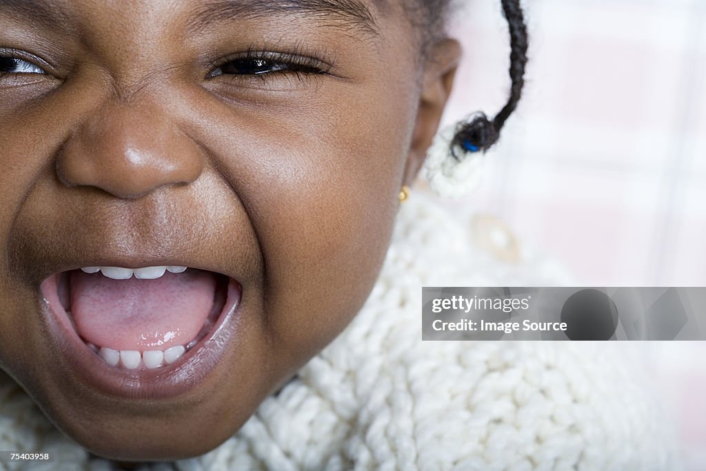 Baby girl laughing
