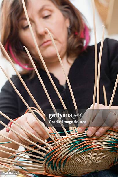 basket maker - basket weaving stock pictures, royalty-free photos & images