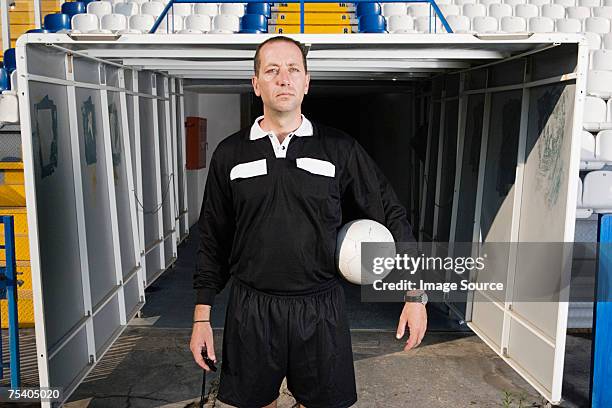 portrait of a referee - soccer referee stock pictures, royalty-free photos & images