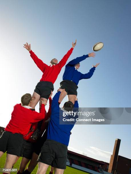 Leaping Trys Rugby 186 Rugby Player Leaping Up To Catch Ball Stock Photos, High-Res ...