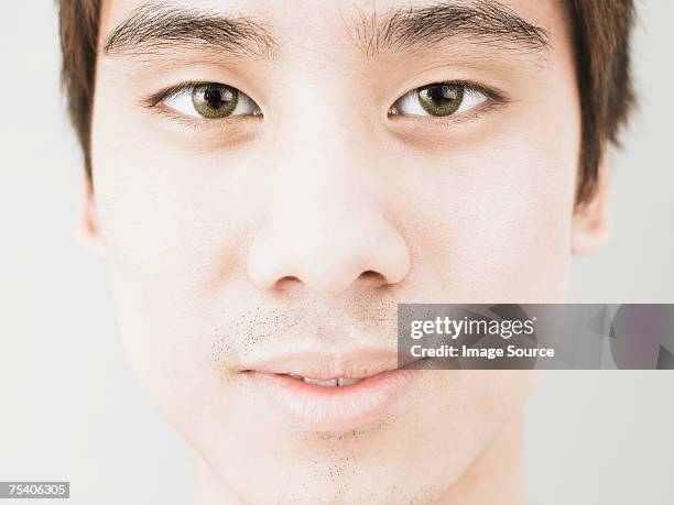 face of a young man - human nose isolated stock pictures, royalty-free photos & images