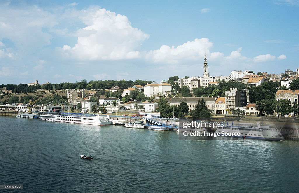 Belgrade and danube river