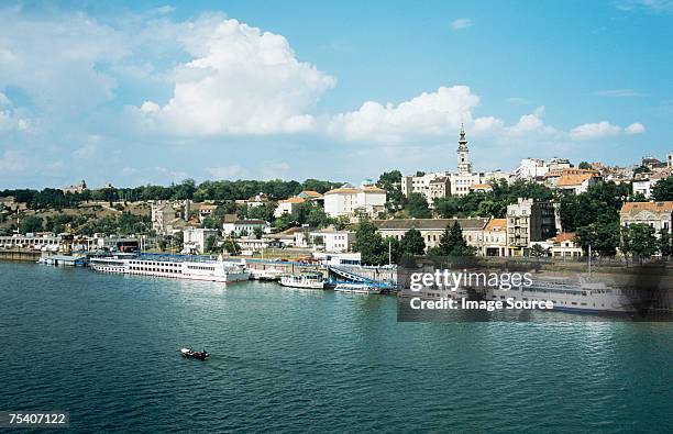 belgrade and danube river - belgrade serbia stock pictures, royalty-free photos & images