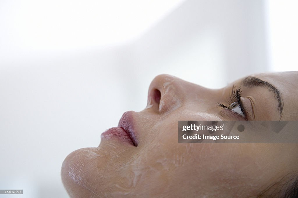 Woman having chemical peel